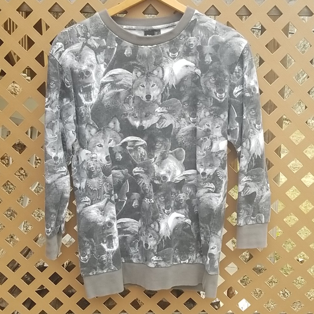 Insight Gray Wildlife Print Sweatshirt